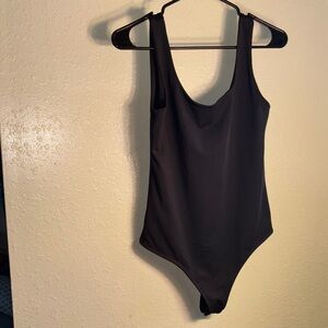 EXPRESS Black Body Contour Thong Bodysuit sz S